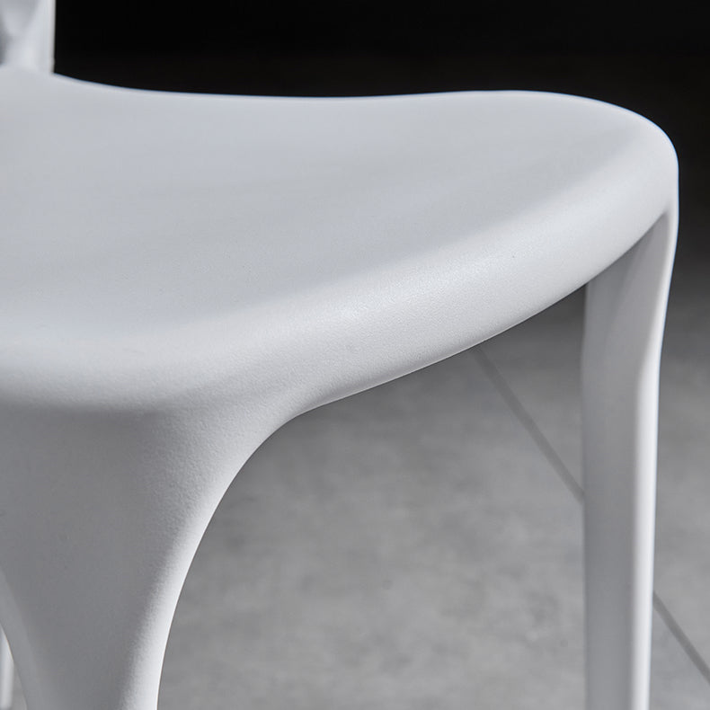 Sillas de comedor de plástico escandinavo, sillones con respaldo abierto para el hogar (juego de 4)
