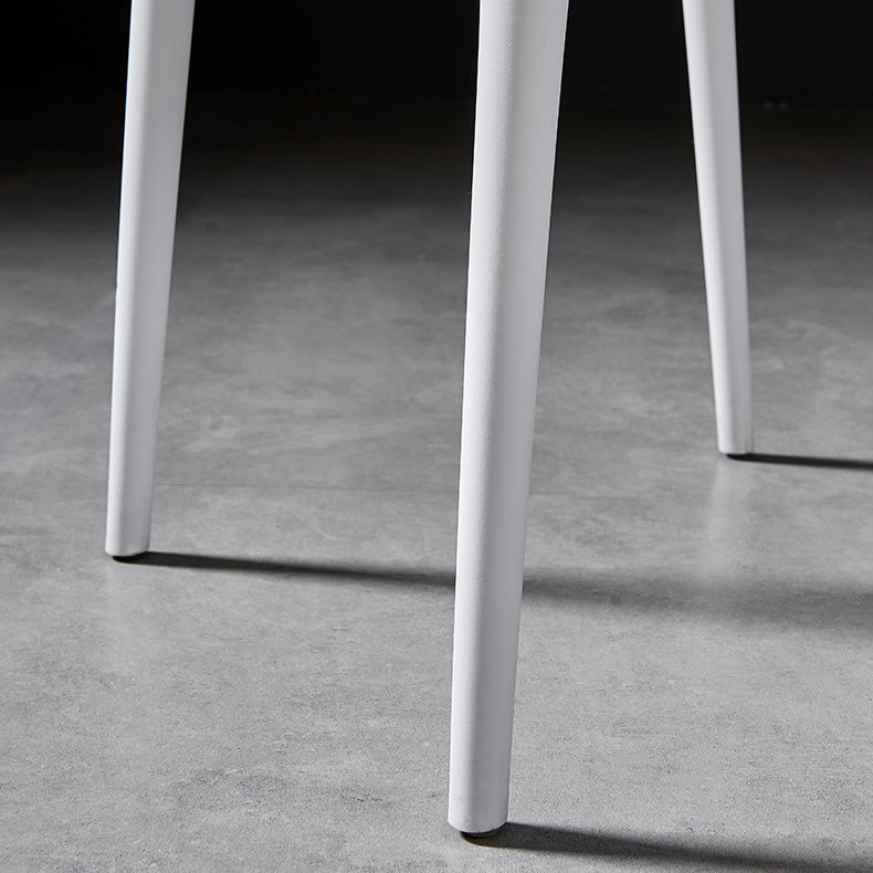 Sillas de comedor de plástico escandinavo, sillones con respaldo abierto para el hogar (juego de 4)