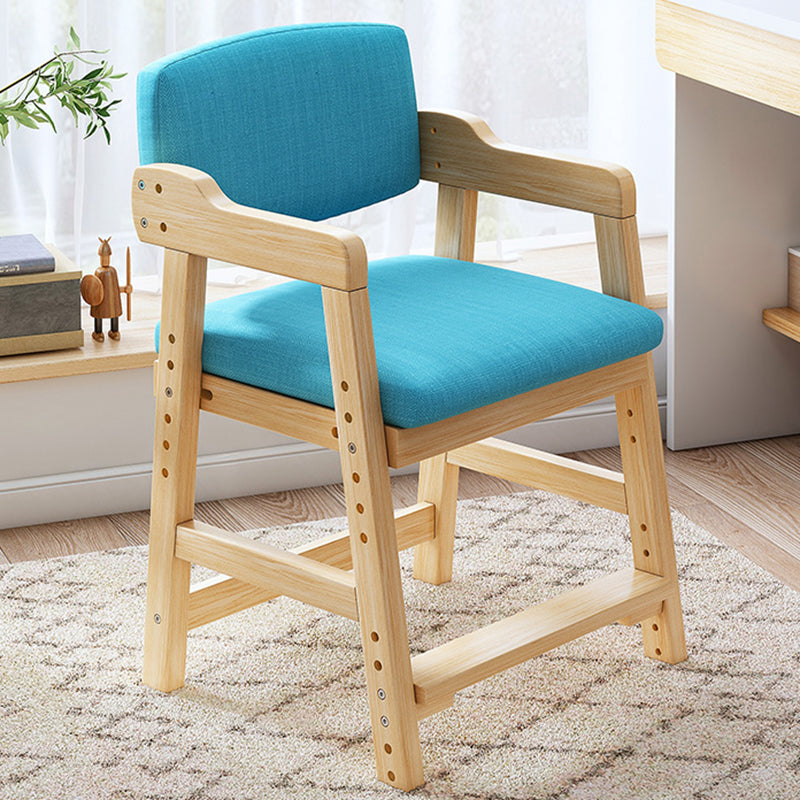 Chaise moderne d'intérieur et d'extérieur en bois, chaise simple à dossier ouvert avec accoudoirs