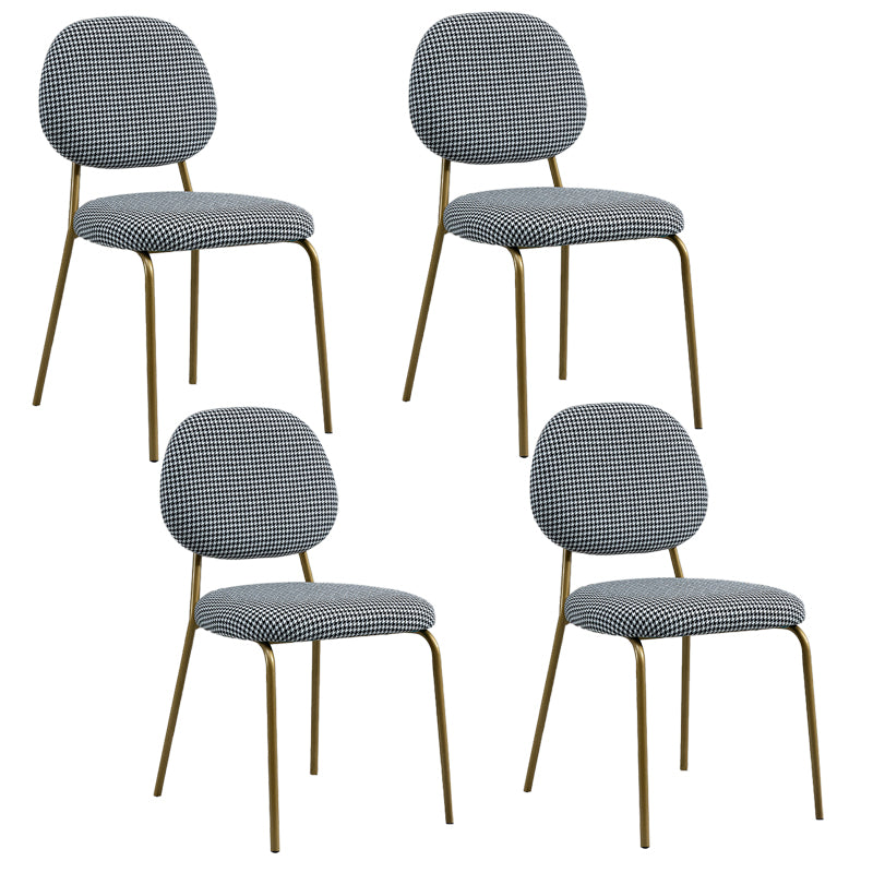 Sillas sin brazos de comedor de metal Glam, respaldo abierto, silla lateral para restaurante