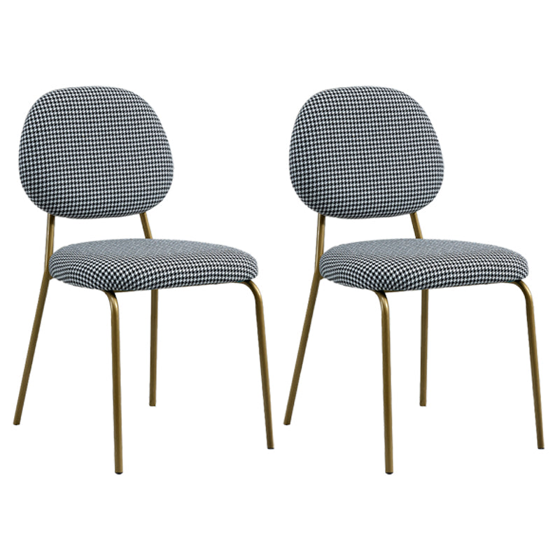 Sillas sin brazos de comedor de metal Glam, respaldo abierto, silla lateral para restaurante