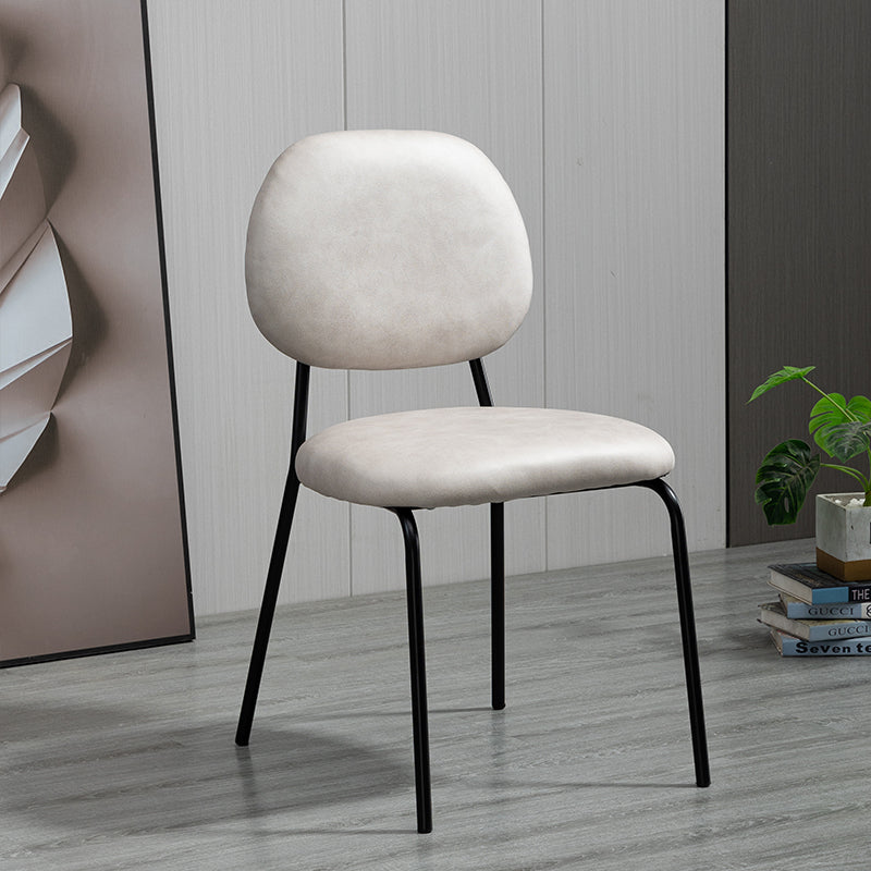 Sillas sin brazos de comedor de metal Glam, respaldo abierto, silla lateral para restaurante