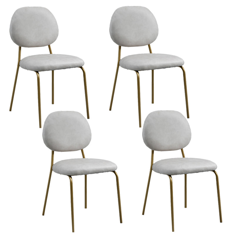 Sillas sin brazos de comedor de metal Glam, respaldo abierto, silla lateral para restaurante