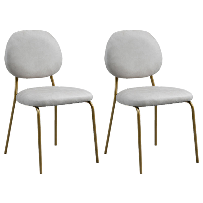 Sillas sin brazos de comedor de metal Glam, respaldo abierto, silla lateral para restaurante