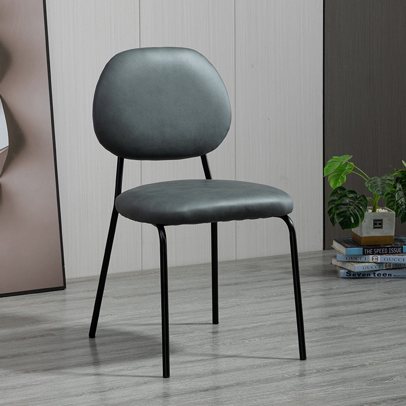 Chaises sans bras de salle à manger en métal Glam, chaise latérale de salle à manger à dossier ouvert pour restaurant
