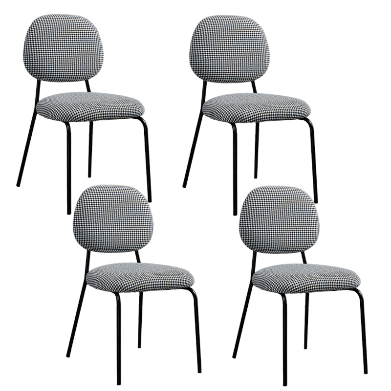 Sillas sin brazos de comedor de metal Glam, respaldo abierto, silla lateral para restaurante