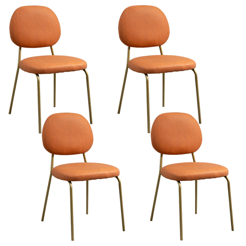 Sillas sin brazos de comedor de metal Glam, respaldo abierto, silla lateral para restaurante
