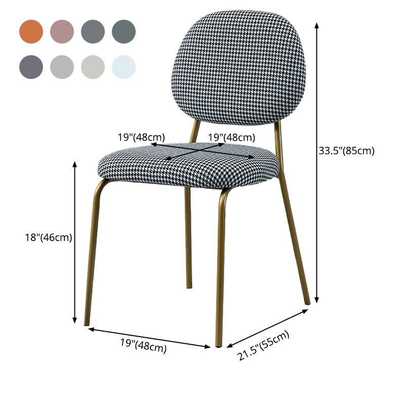 Sillas sin brazos de comedor de metal Glam, respaldo abierto, silla lateral para restaurante