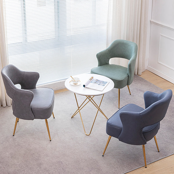 Fauteuils de salle à manger en métal nordique, chaise latérale à dossier ouvert pour Restaurant