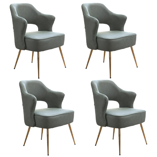 Fauteuils de salle à manger en métal nordique, chaise latérale à dossier ouvert pour Restaurant