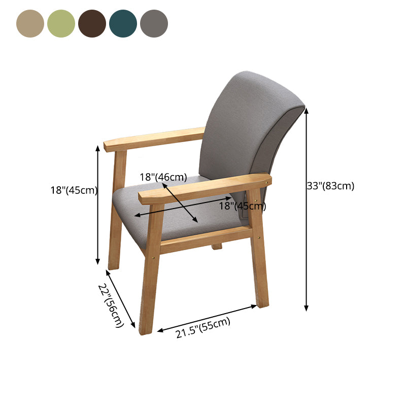 Chaise de salle à manger simple tapissée en bois de dossier de chaise contemporaine d'intérieur de bras