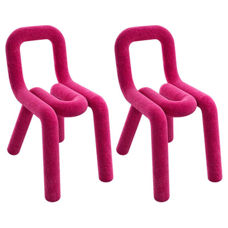 Silla de terciopelo de estilo moderno, juego de sillas laterales con respaldo abierto para cocina y comedor