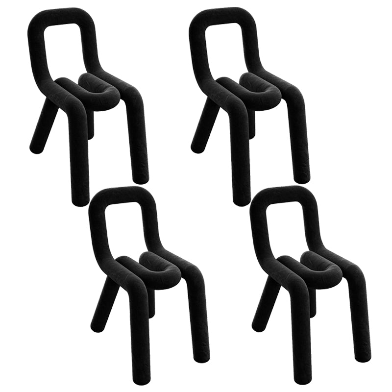 Silla de terciopelo de estilo moderno, juego de sillas laterales con respaldo abierto para cocina y comedor