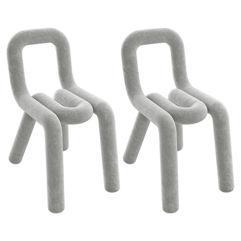 Silla de terciopelo de estilo moderno, juego de sillas laterales con respaldo abierto para cocina y comedor