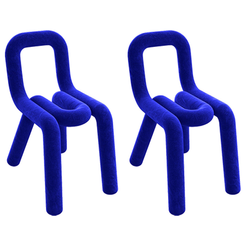 Silla de terciopelo de estilo moderno, juego de sillas laterales con respaldo abierto para cocina y comedor