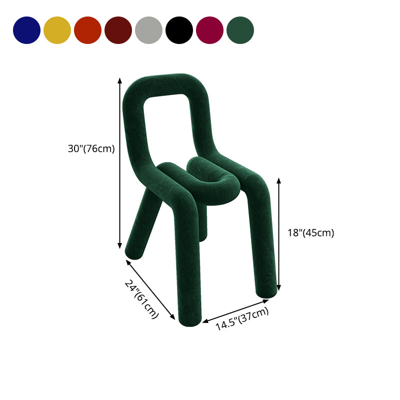 Silla de terciopelo de estilo moderno, juego de sillas laterales con respaldo abierto para cocina y comedor