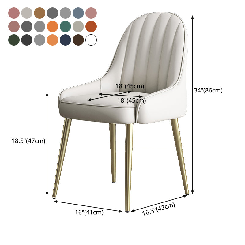 Silla de comedor tapizada de metal con respaldo Parsons de sillón escandinavo de interior