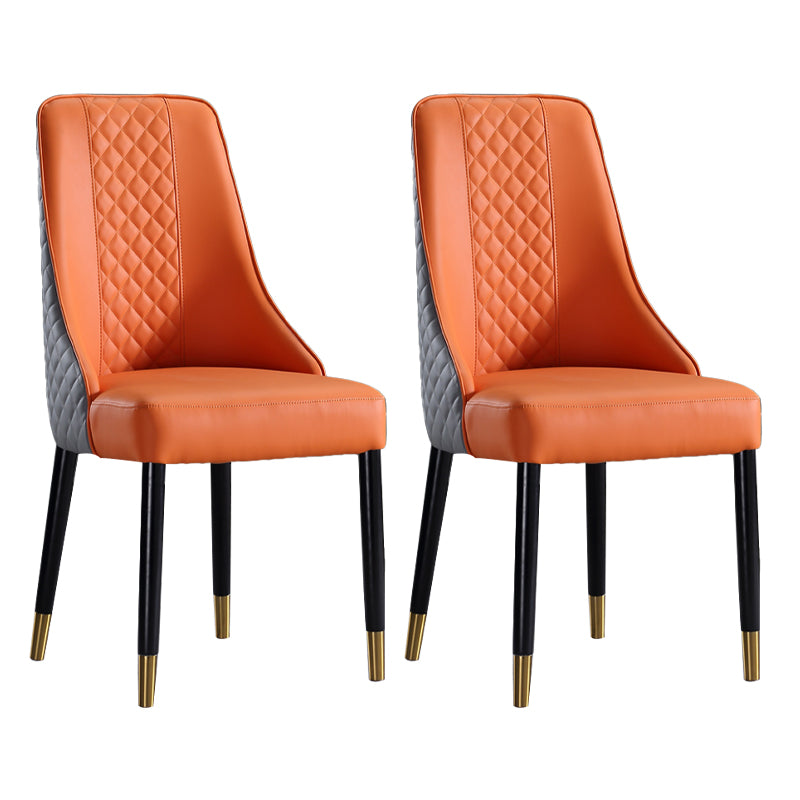 Chaises de salle à manger de style nordique glamour, chaise d'appoint en bois sans accoudoirs pour cuisine (Ensemble de 2)