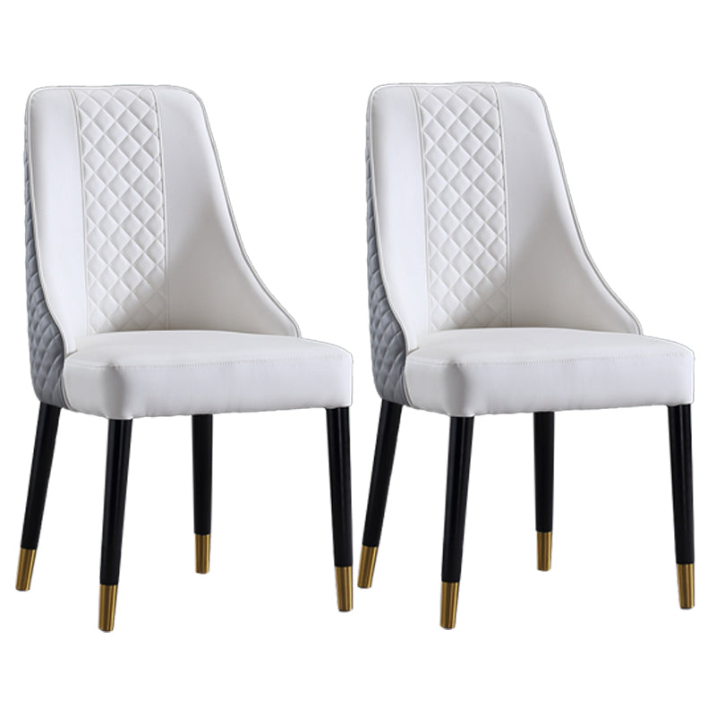 Chaises de salle à manger de style nordique glamour, chaise d'appoint en bois sans accoudoirs pour cuisine (Ensemble de 2)
