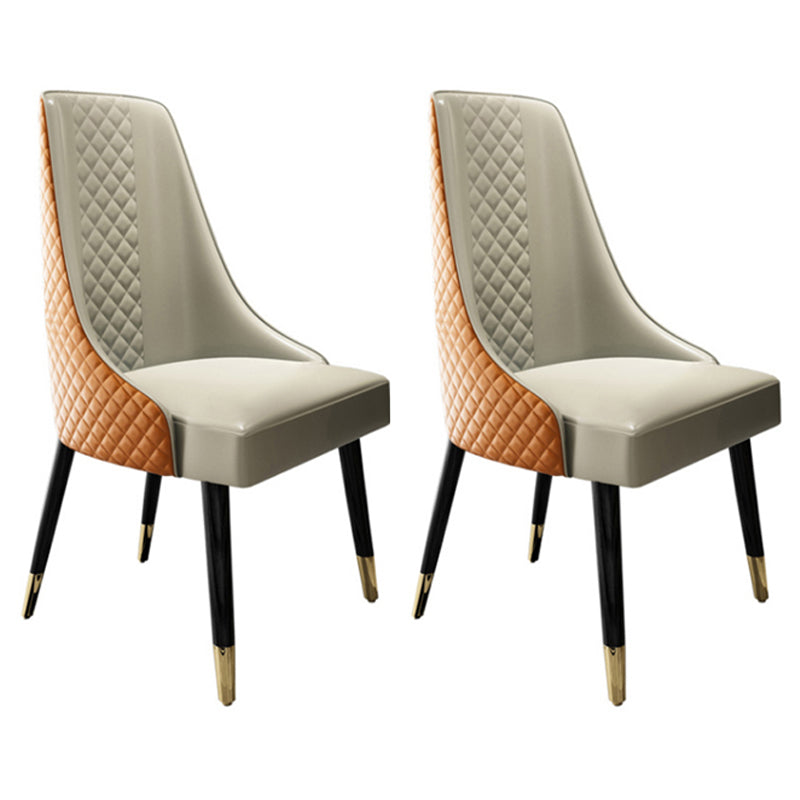Chaises de salle à manger de style nordique glamour, chaise d'appoint en bois sans accoudoirs pour cuisine (Ensemble de 2)