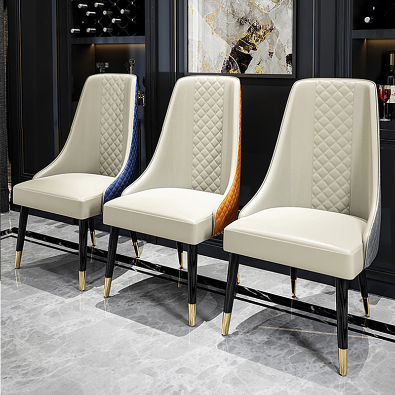 Chaises de salle à manger de style nordique glamour, chaise d'appoint en bois sans accoudoirs pour cuisine (Ensemble de 2)
