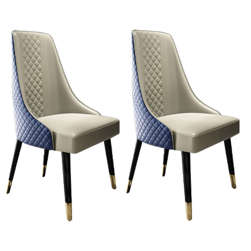 Chaises de salle à manger de style nordique glamour, chaise d'appoint en bois sans accoudoirs pour cuisine (Ensemble de 2)