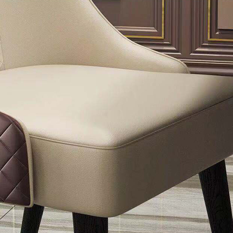 Chaises de salle à manger de style nordique glamour, chaise d'appoint en bois sans accoudoirs pour cuisine (Ensemble de 2)