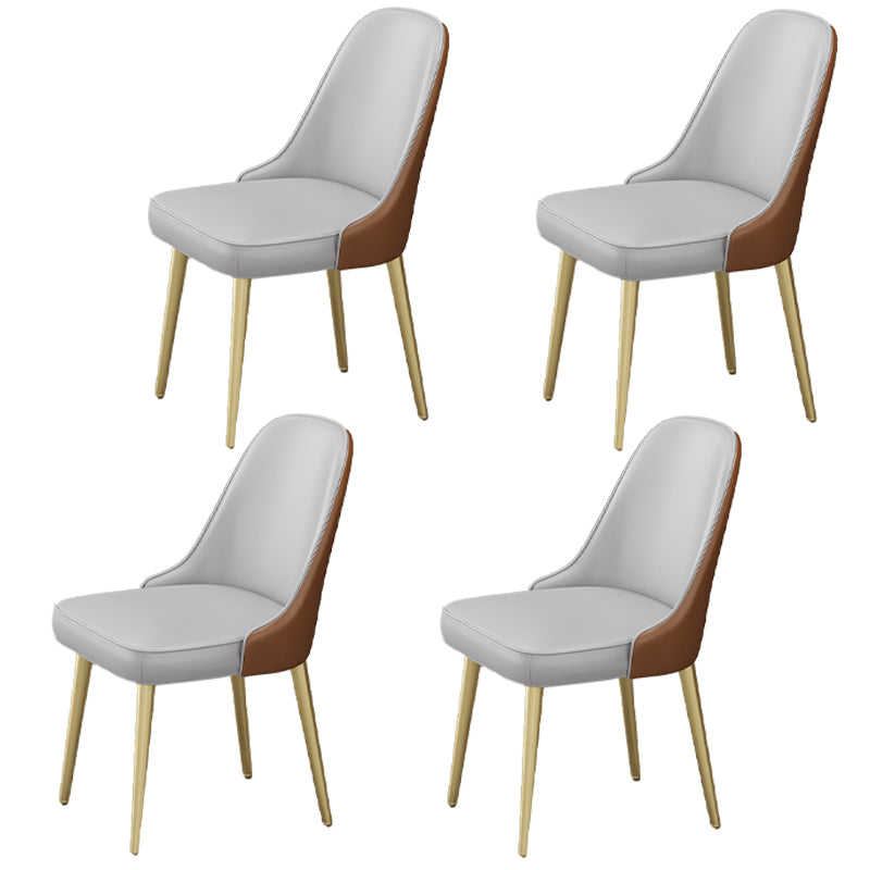 Chaises sans bras de salle à manger en métal nordique, chaises rembourrées en tissu de lin pour Restaurant