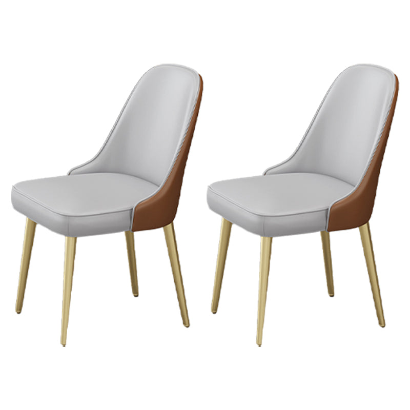 Chaises sans bras de salle à manger en métal nordique, chaises rembourrées en tissu de lin pour Restaurant