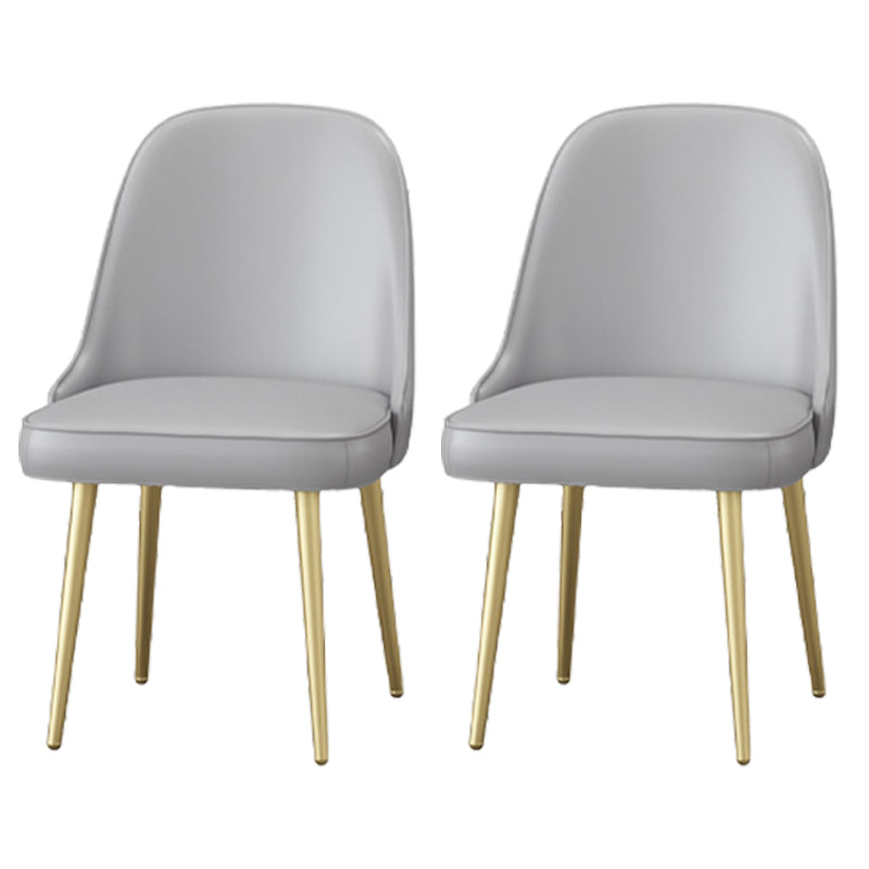 Chaises sans bras de salle à manger en métal nordique, chaises rembourrées en tissu de lin pour Restaurant