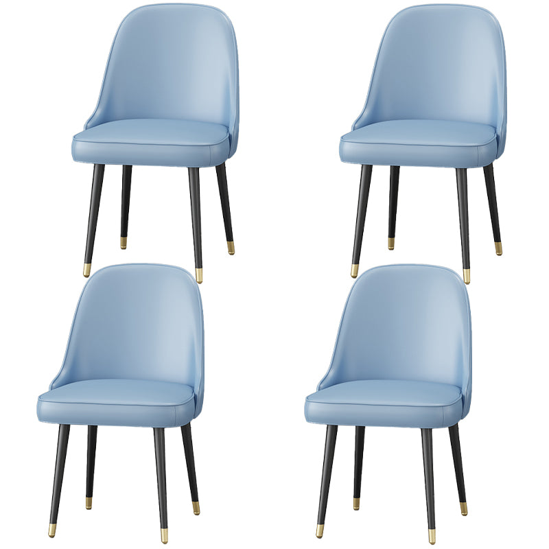 Chaises sans bras de salle à manger en métal nordique, chaises rembourrées en tissu de lin pour Restaurant