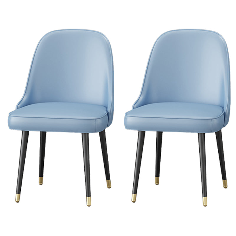 Chaises sans bras de salle à manger en métal nordique, chaises rembourrées en tissu de lin pour Restaurant