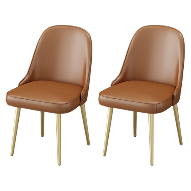 Chaises sans bras de salle à manger en métal nordique, chaises rembourrées en tissu de lin pour Restaurant