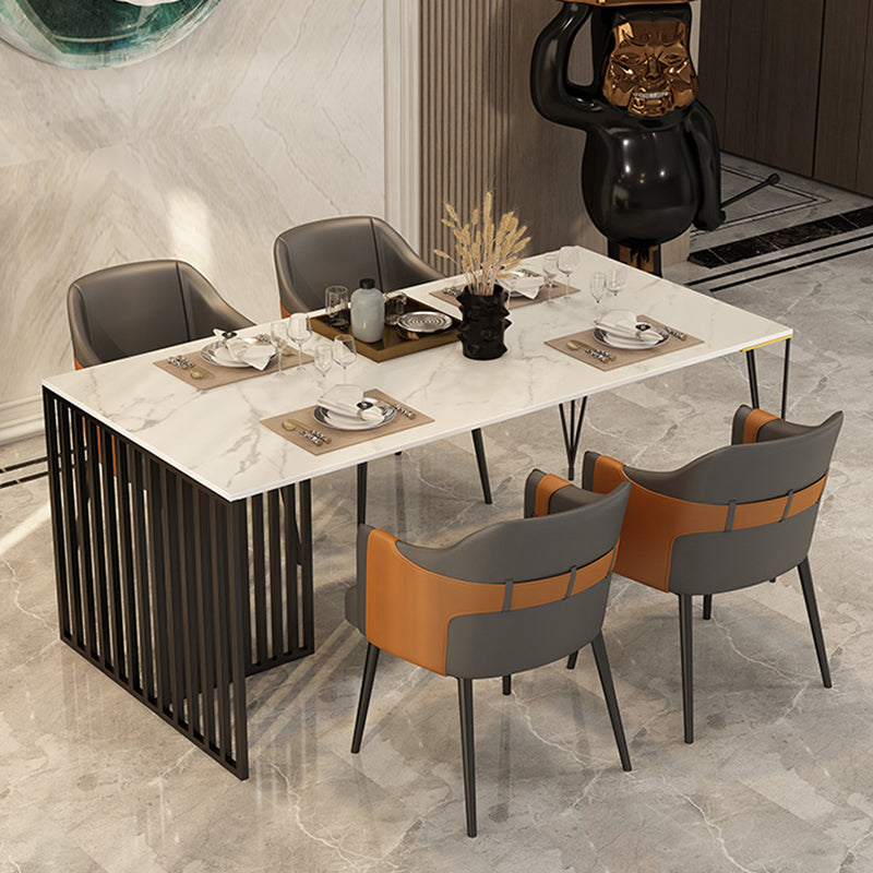 Fauteuils de salle à manger en métal nordique, chaise latérale de salle à manger en cuir pour Restaurant