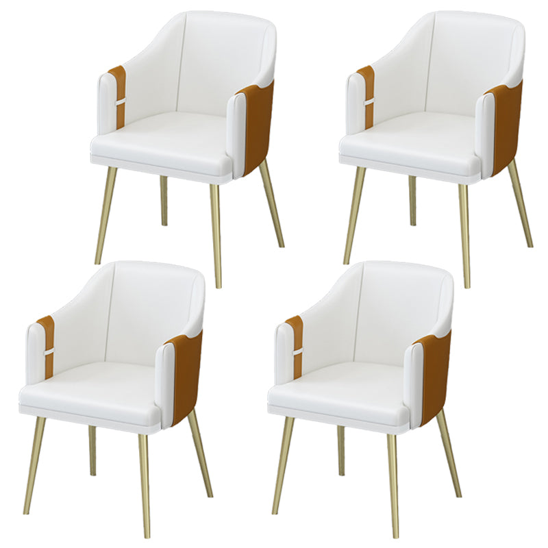 Fauteuils de salle à manger en métal nordique, chaise latérale de salle à manger en cuir pour Restaurant