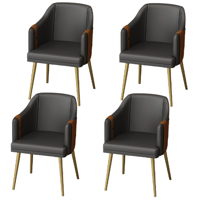 Fauteuils de salle à manger en métal nordique, chaise latérale de salle à manger en cuir pour Restaurant