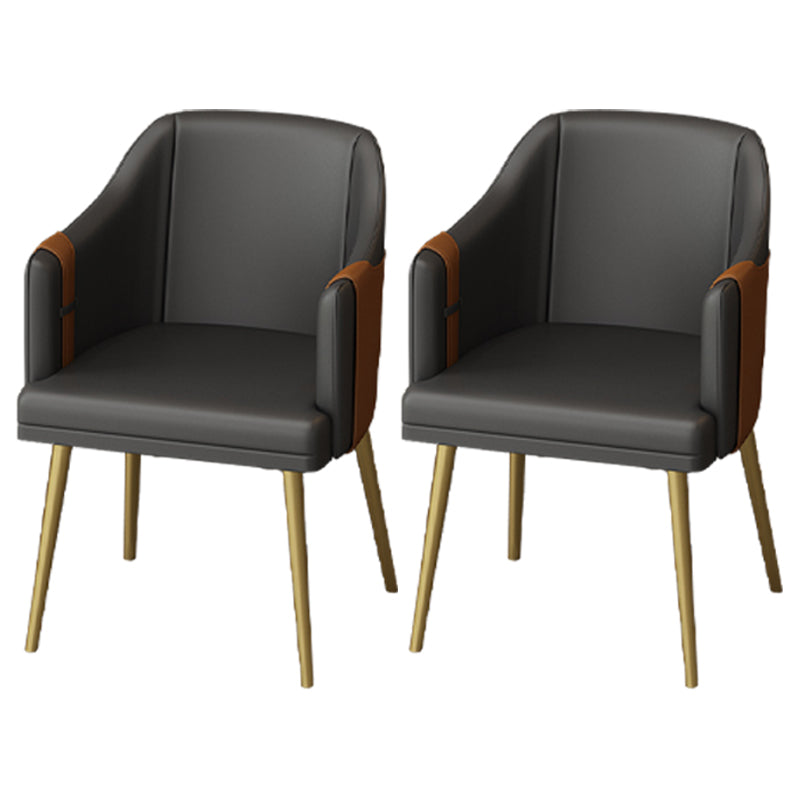 Fauteuils de salle à manger en métal nordique, chaise latérale de salle à manger en cuir pour Restaurant