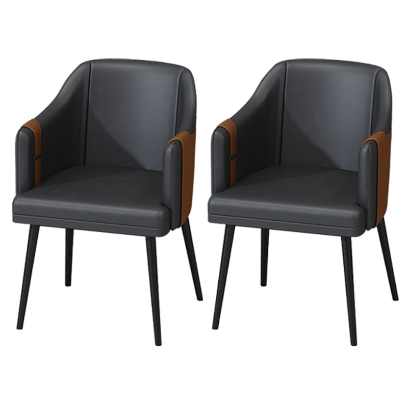 Fauteuils de salle à manger en métal nordique, chaise latérale de salle à manger en cuir pour Restaurant