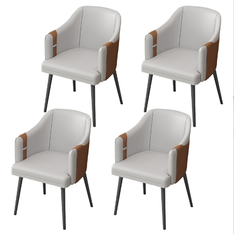 Fauteuils de salle à manger en métal nordique, chaise latérale de salle à manger en cuir pour Restaurant