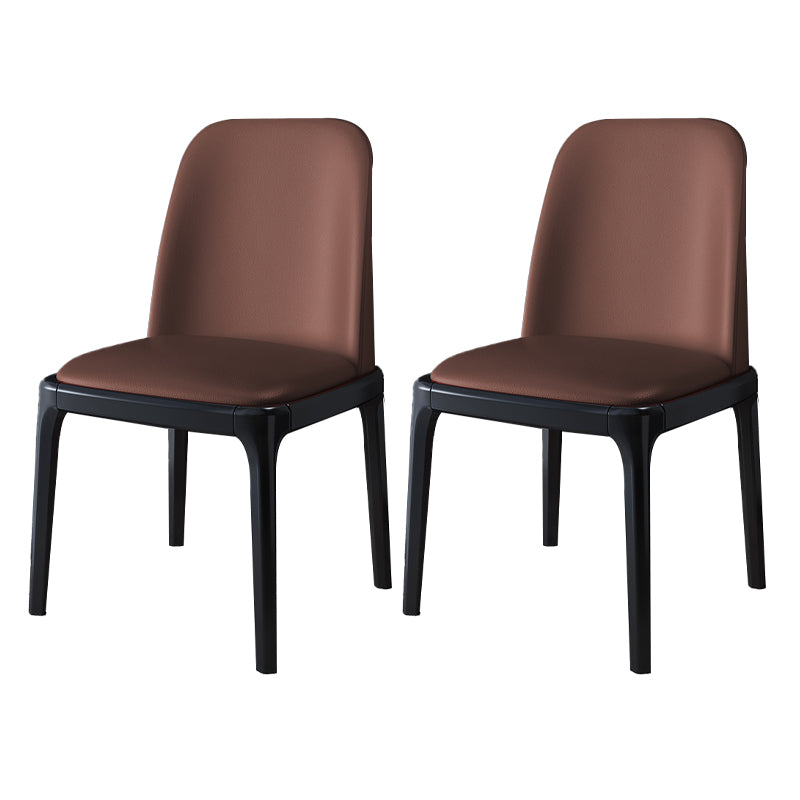 Juego de sillas escandinavas de madera de caucho, silla de comedor lateral con respaldo macizo (juego de 2)