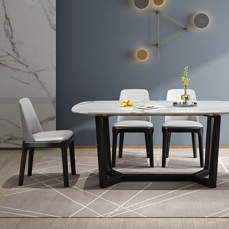 Juego de sillas escandinavas de madera de caucho, silla de comedor lateral con respaldo macizo (juego de 2)