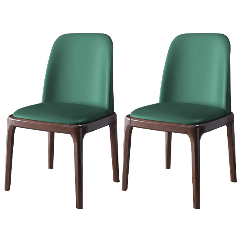 Juego de sillas escandinavas de madera de caucho, silla de comedor lateral con respaldo macizo (juego de 2)