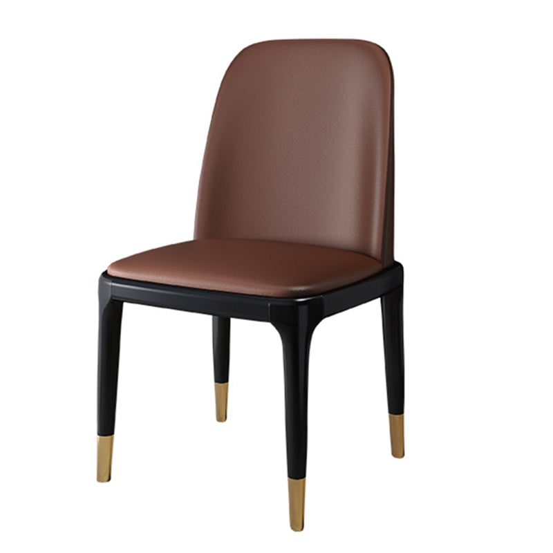 Juego de sillas escandinavas de madera de caucho, silla de comedor lateral con respaldo macizo (juego de 2)