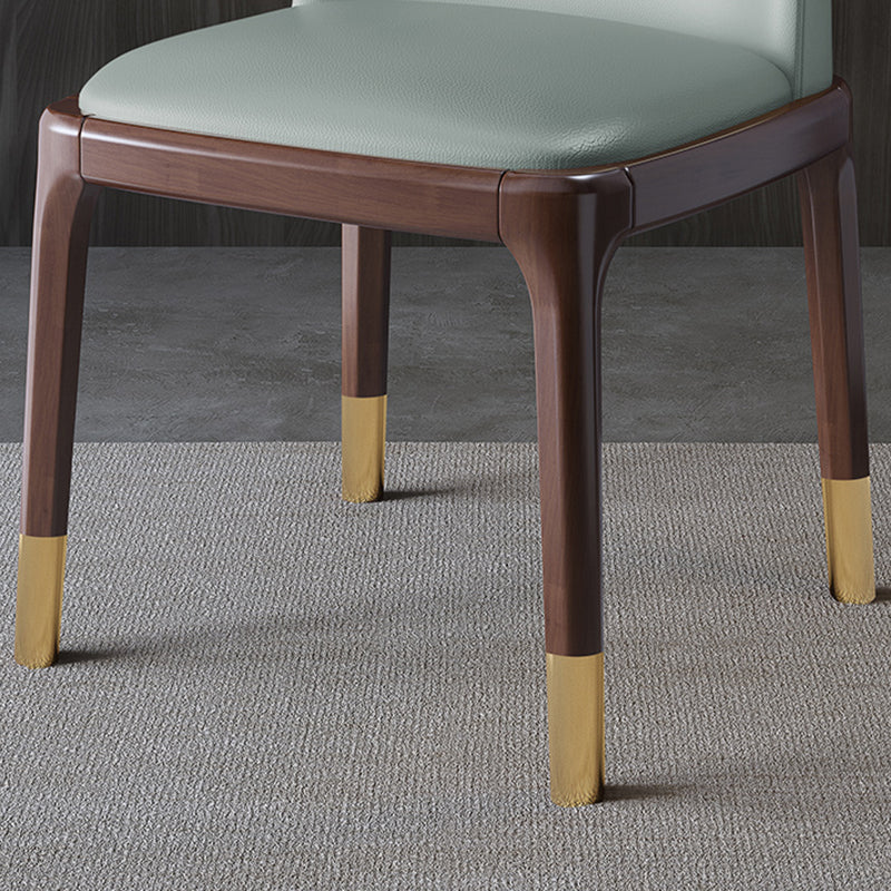 Juego de sillas escandinavas de madera de caucho, silla de comedor lateral con respaldo macizo (juego de 2)