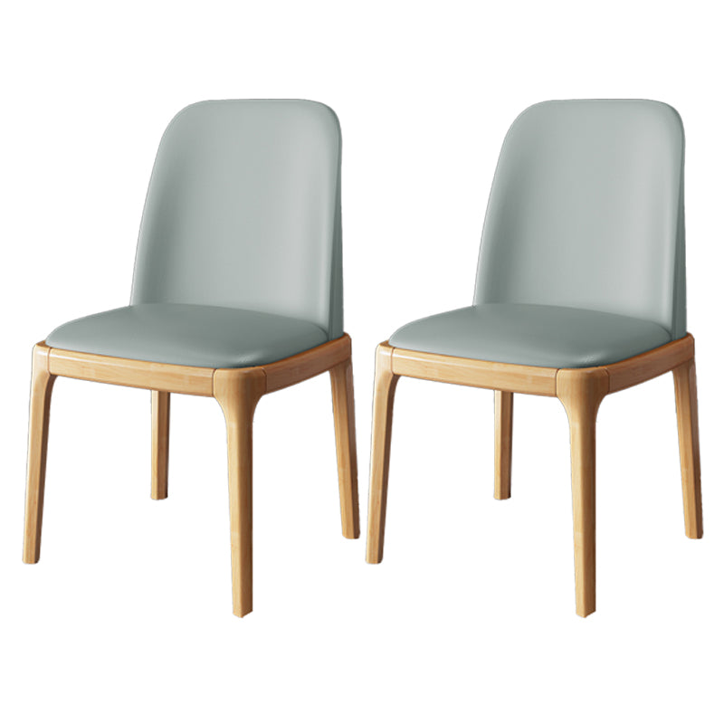Ensemble de chaises scandinaves en bois d'hévéa, chaise de salle à manger à dossier solide (Ensemble de 2)
