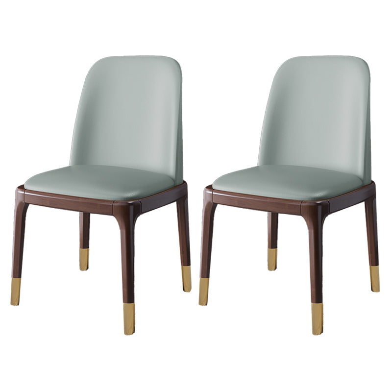 Juego de sillas escandinavas de madera de caucho, silla de comedor lateral con respaldo macizo (juego de 2)