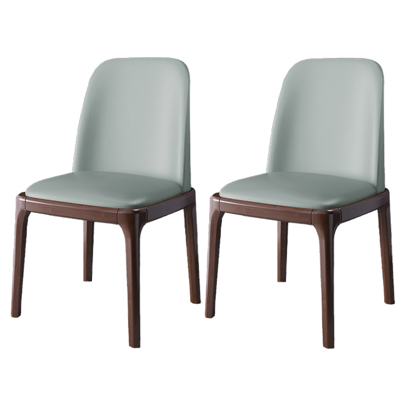Ensemble de chaises scandinaves en bois d'hévéa, chaise de salle à manger à dossier solide (Ensemble de 2)