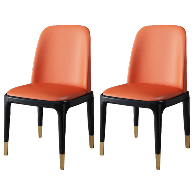 Juego de sillas escandinavas de madera de caucho, silla de comedor lateral con respaldo macizo (juego de 2)