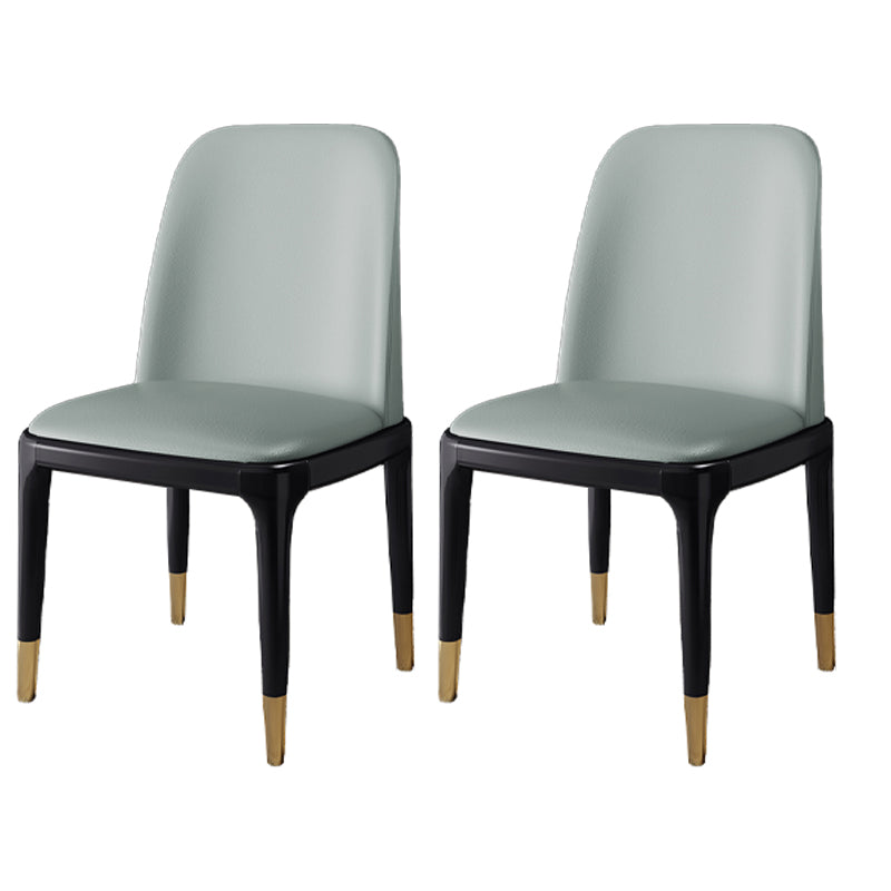 Juego de sillas escandinavas de madera de caucho, silla de comedor lateral con respaldo macizo (juego de 2)