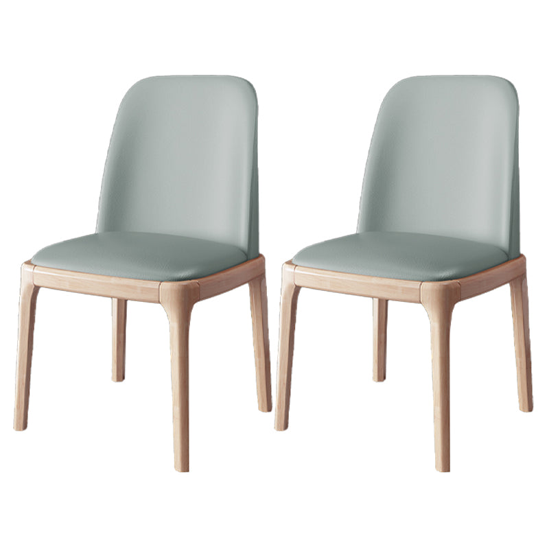 Ensemble de chaises scandinaves en bois d'hévéa, chaise de salle à manger à dossier solide (Ensemble de 2)